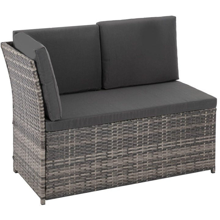 Ella 8-Seater Modular Outdoor Garden Lounge and Dining Set with Table and Stools in Dark Grey Weave