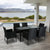 Coogee 6 Seater Wicker Outdoor Dining Set Black