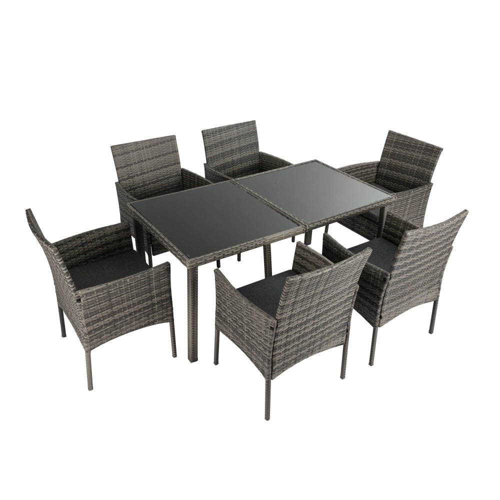 Coogee 6 Seater Outdoor Dining Set Dark Grey