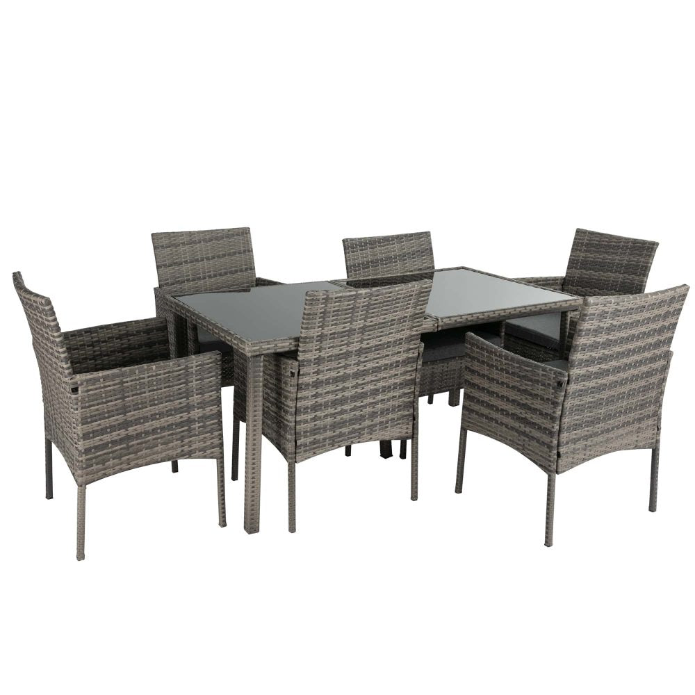 Coogee 6 Seater Outdoor Dining Set Dark Grey