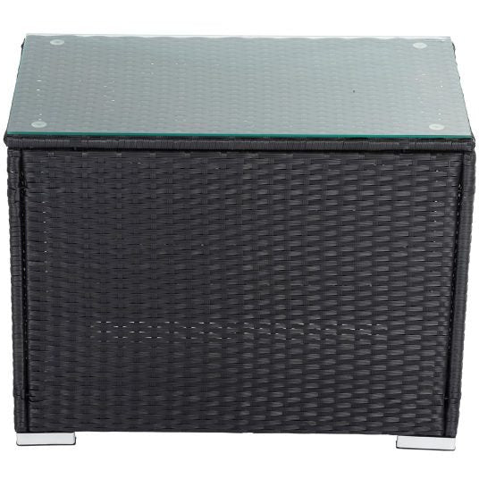 Outdoor Wicker End Table Black