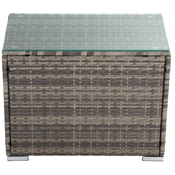 Outdoor Wicker End Table Grey