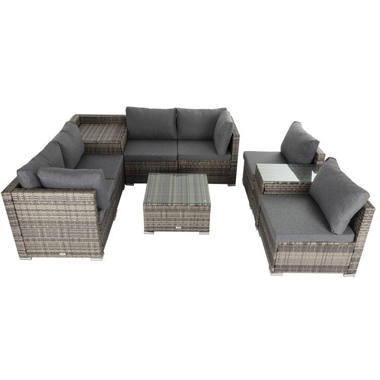 Outdoor Wicker End Table Grey