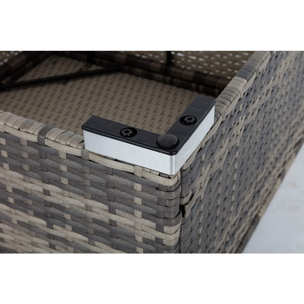 7PC Outdoor Wicker Lounge with Storage Corner (Grey)