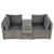 9PCS Outdoor Furniture Modular Lounge Sofa with Wicker End Table