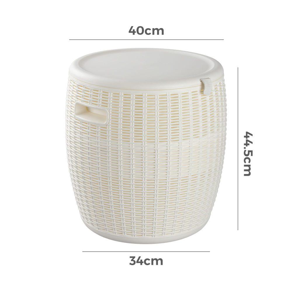 Outdoor Cool Bar Storage Stool White