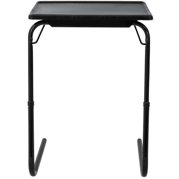 Foldable Table Adjustable Tray Laptop Desk with Removable Cup Holder-Black