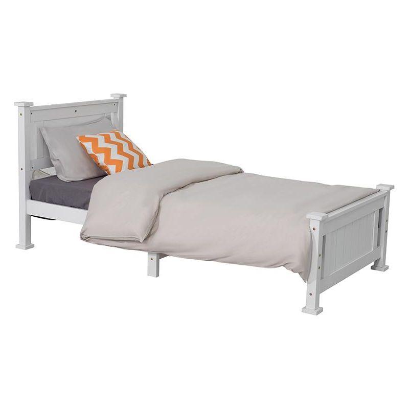 Single Solid Pine Timber Bed Frame – White