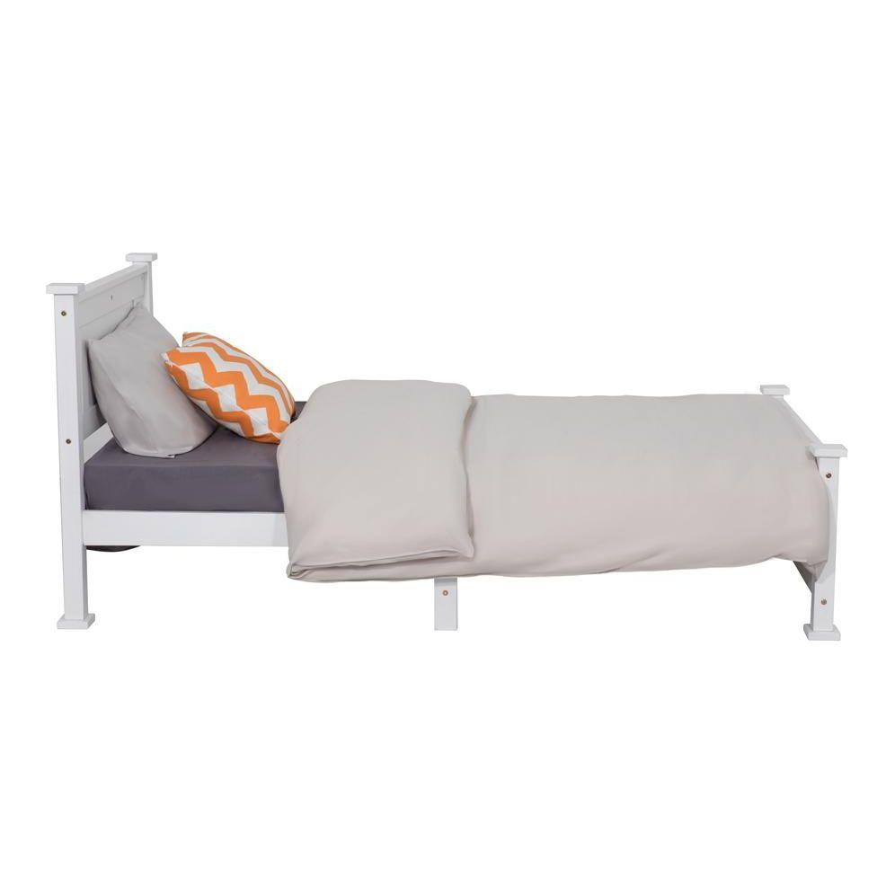 Single Solid Pine Timber Bed Frame – White