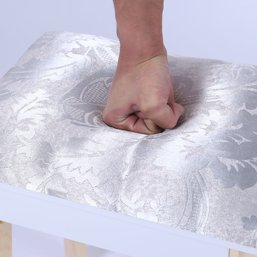 Dressing Vanity Table Stool Set with Make-up LED Lighted Mirror - White