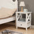 2-tier Bedside Table with Storage Drawer 2 PC &#8211; White