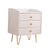 Winston 3 - Drawer Nightstand Bedside Table with Gold Steel Legs Tray Top White