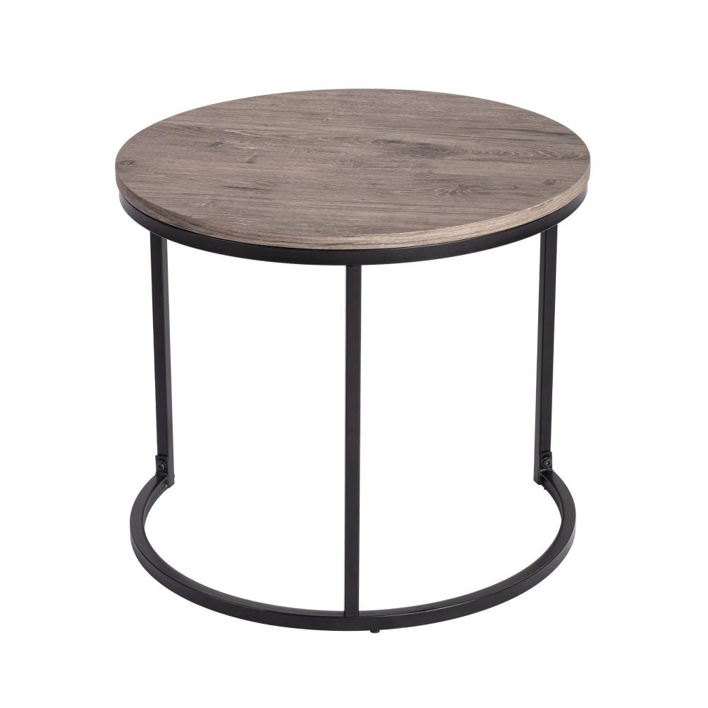 2 Piece Nesting Coffee Tables Set Dark Grey