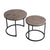 2 Piece Nesting Coffee Tables Set Dark Grey