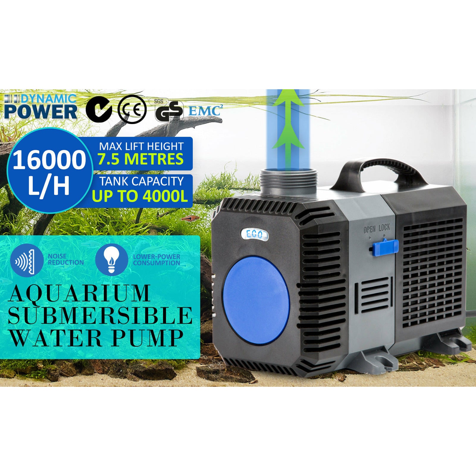 Dynamic Power Combo Aquarium Garden Filter 10000L/H + Submersible Water Pump 16000L/H