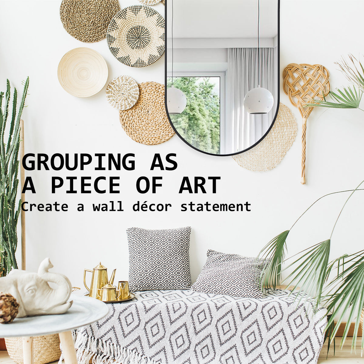 La Bella Black Wall Mirror Oval Aluminum Frame Makeup Decor Bathroom Vanity 45 x 100cm