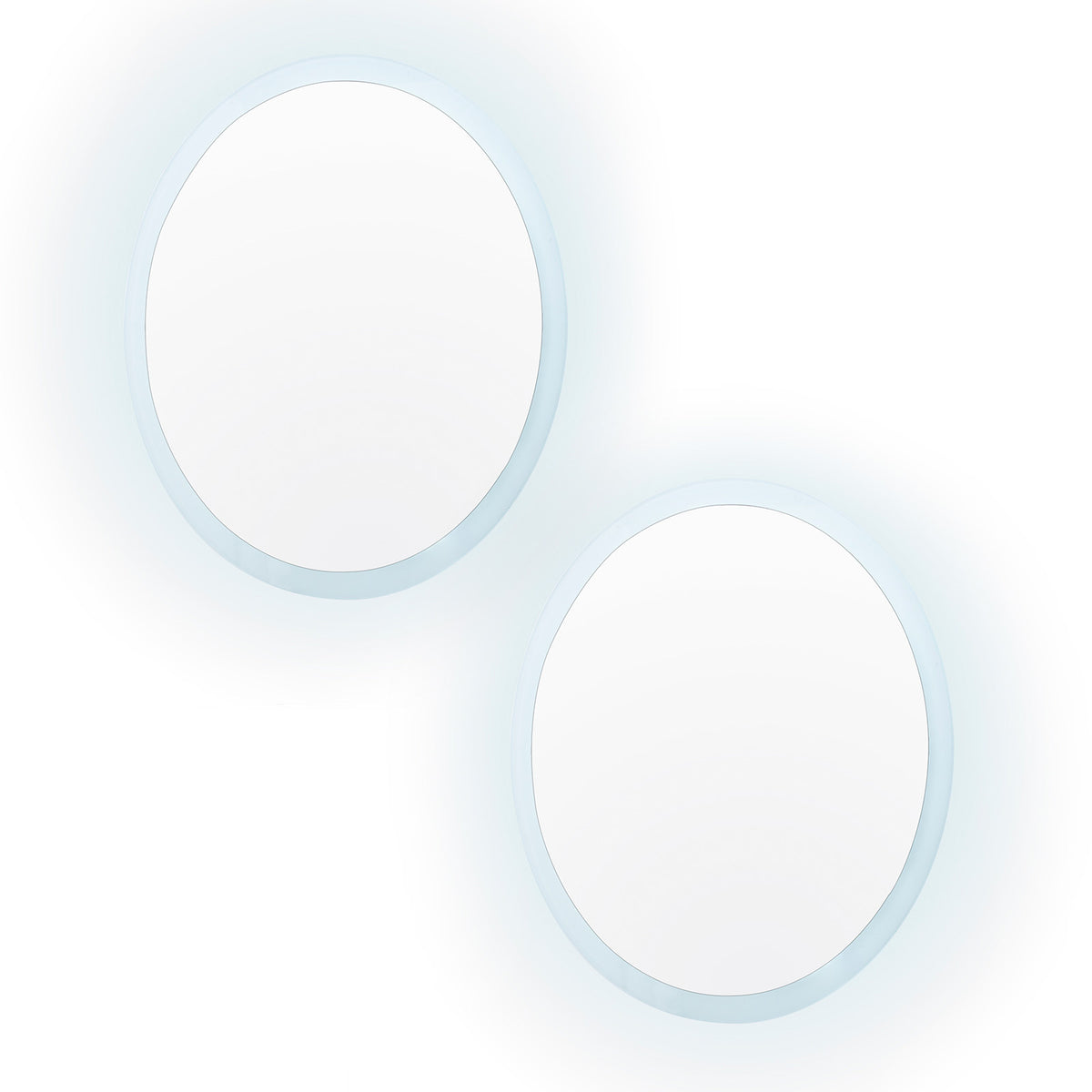 2 Set La Bella LED Wall Mirror Round Touch Anti-Fog Makeup Decor Bathroom Vanity 80cm