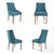 La Bella 2 Set Dark Blue French Provincial Dining Chair Amour Oak Leg