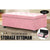 La Bella 102cm Pink Storage Ottoman Stool Fabric