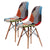 La Bella 2 Set Multi Colour Retro Dining Cafe Chair DSW Fabric
