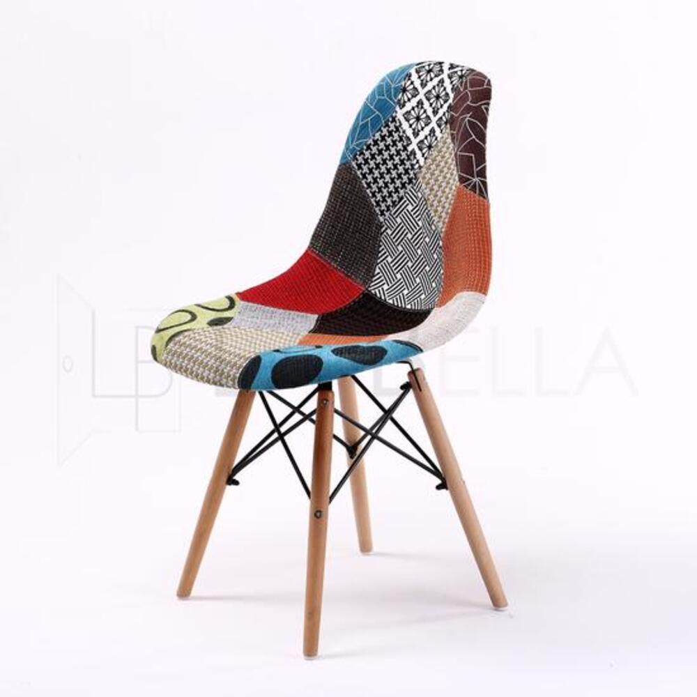 La Bella 2 Set Multi Colour Retro Dining Cafe Chair DSW Fabric