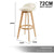 La Bella 2 Set 72cm Beige Wooden Bar Stool Leila Fabric