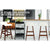 La Bella 4 Set 65cm White Brown Wooden Bar Stool Sophia Leather