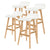 La Bella 4 Set 74cm White Wooden Bar Stool Sophia Leather