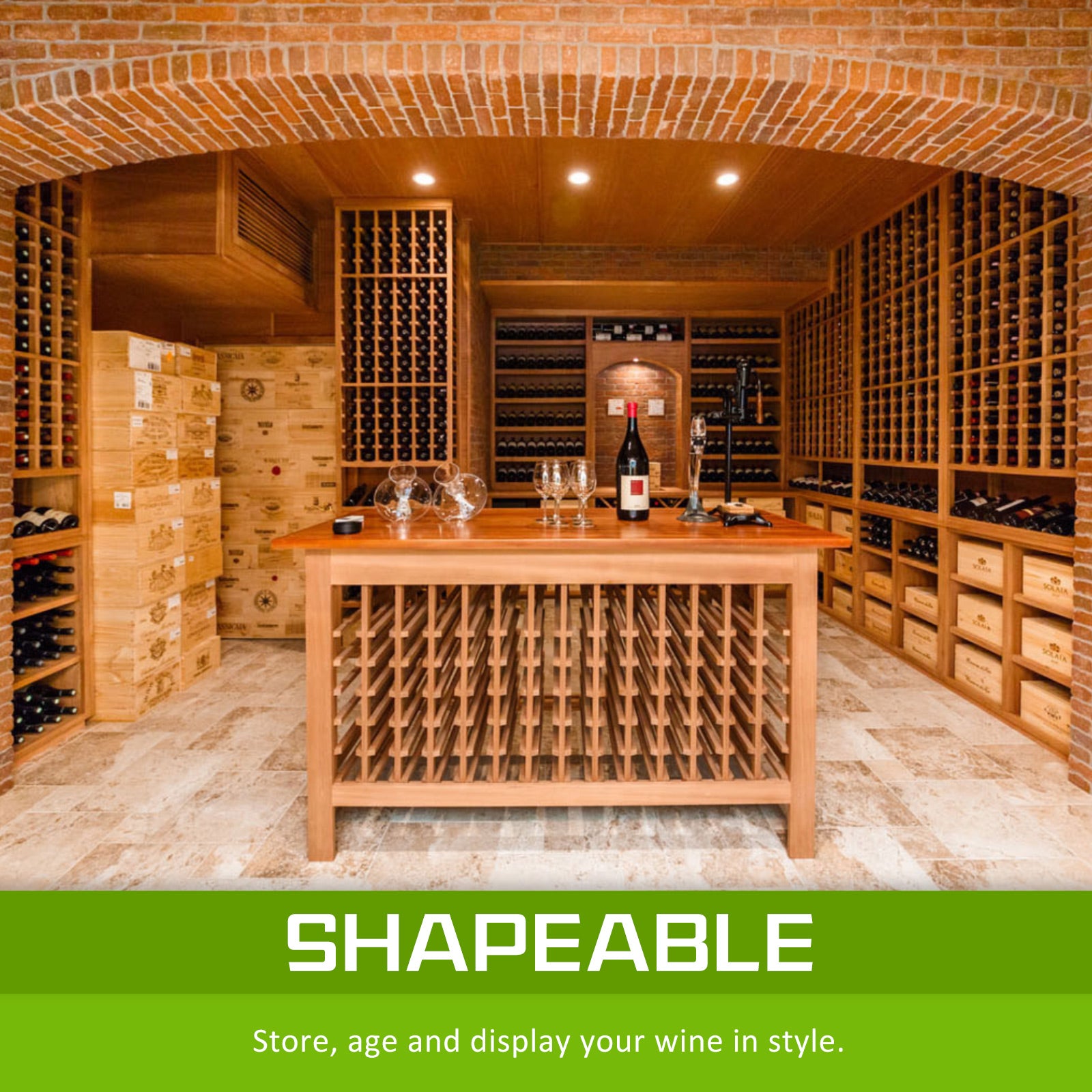 La Bella 110 Bottle Timber Wine Rack Storage Cellar Organiser