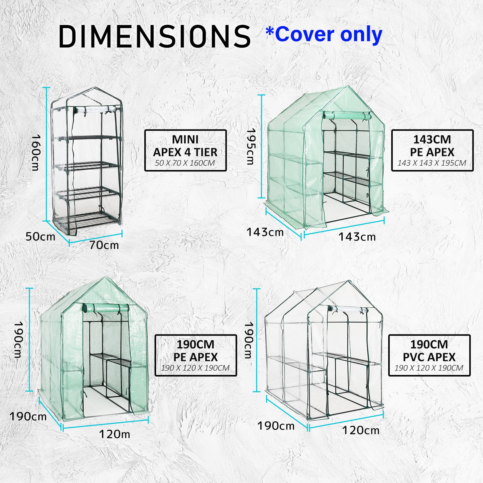 Home Ready Apex Mini Garden Greenhouse Shed PVC Cover Only