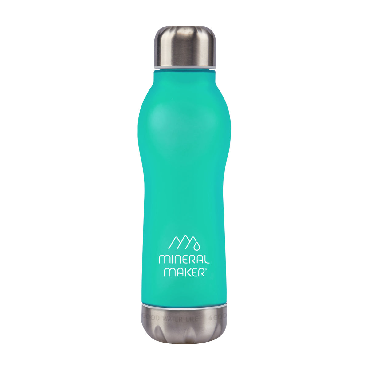 Mineral Maker MORBIDO Green Alkaline Filter Water Bottle + a Mineral Stone Pouch