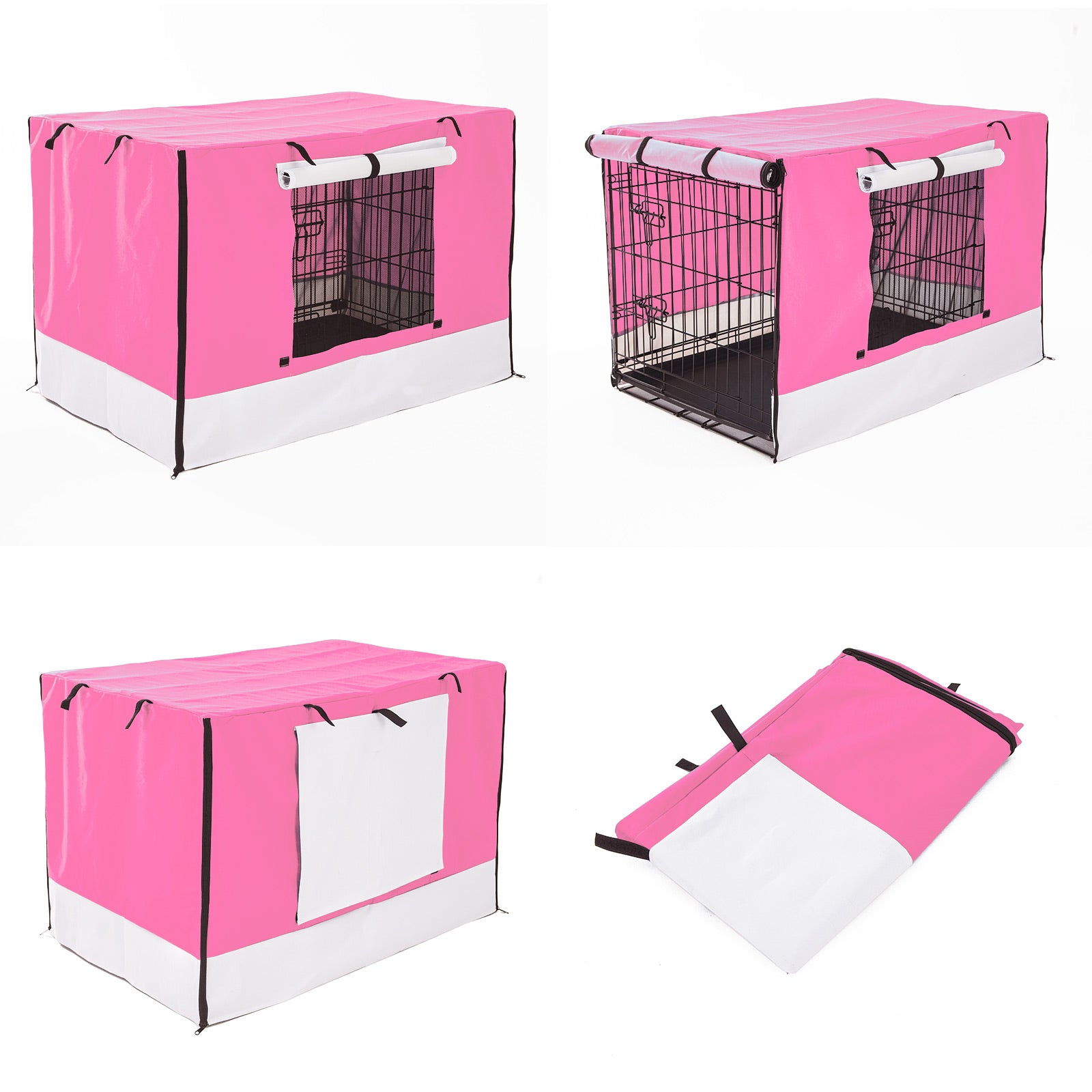 Paw Mate Pink Cage Cover Enclosure for Wire Dog Cage Crate 24in