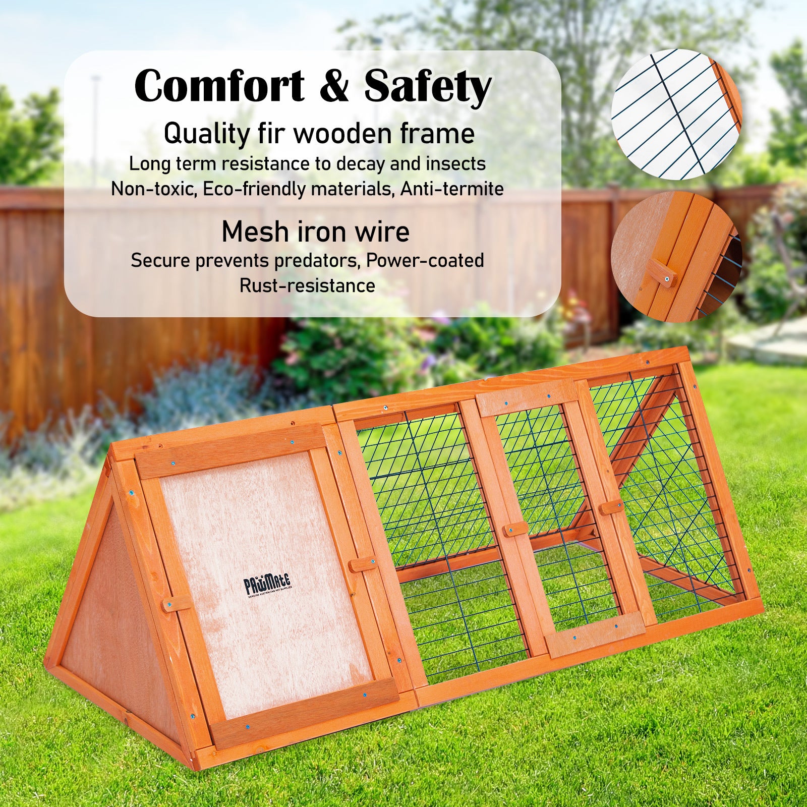 Paw Mate Rabbit Hutch Ester Triangular Wooden Chicken Guinea Pig Cage