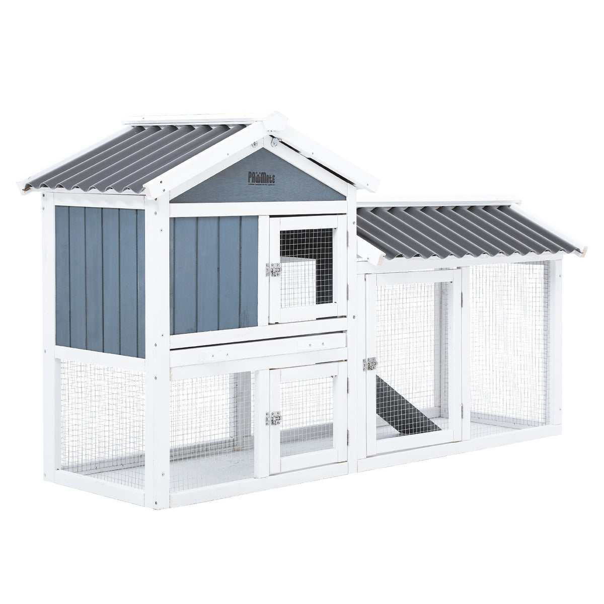 Paw Mate 148 x 44 x 84.5cm Rabbit Hutch Chicken Coop 2 Storey Pet Cage Run