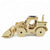 Model Bulldozer Tipper truck: Solar or battery powered plywood model-includes Motor or Solar powered options plus paint brush set