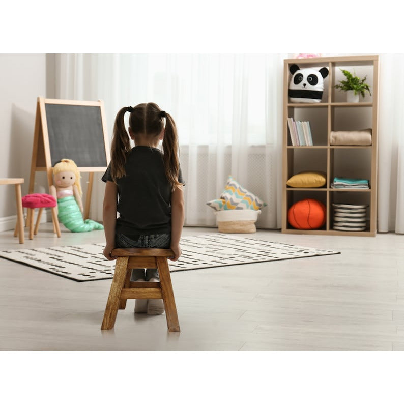 Children's Chair Stool Wooden Frog Face Theme