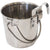 3.8L Stainless Steel Pet Parrot Feeder Dog Cat Bowl Water Bowls Flat Sided Bucket with Riveted Hooks
