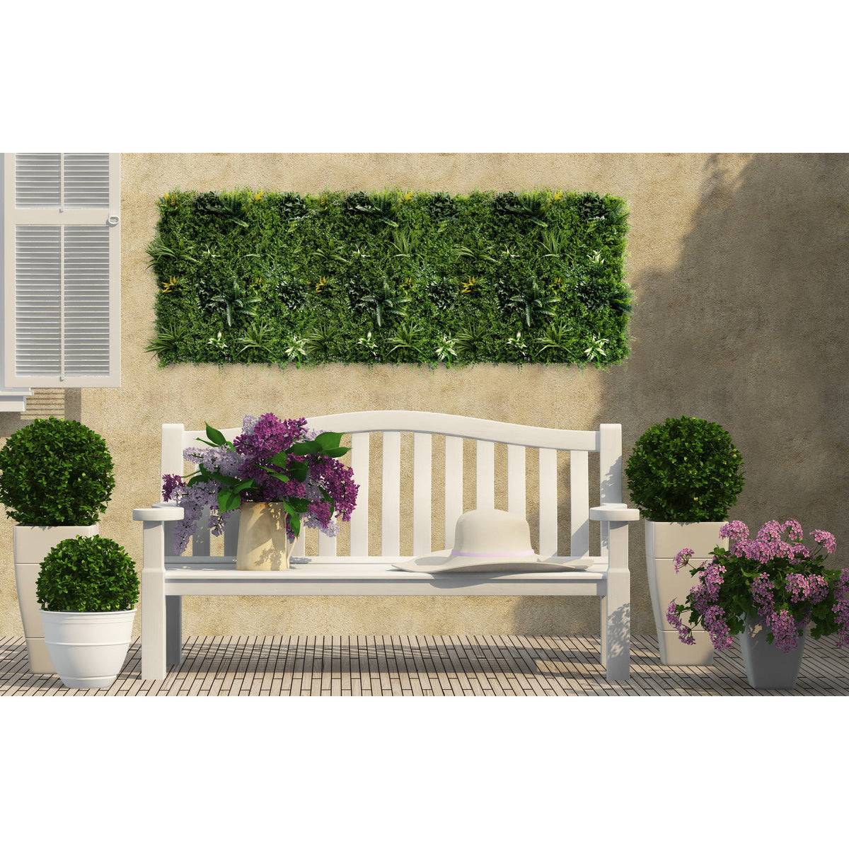 1 SQM Artificial Plant Wall Grass Panels Vertical Garden Tile Fence 1X1M Green