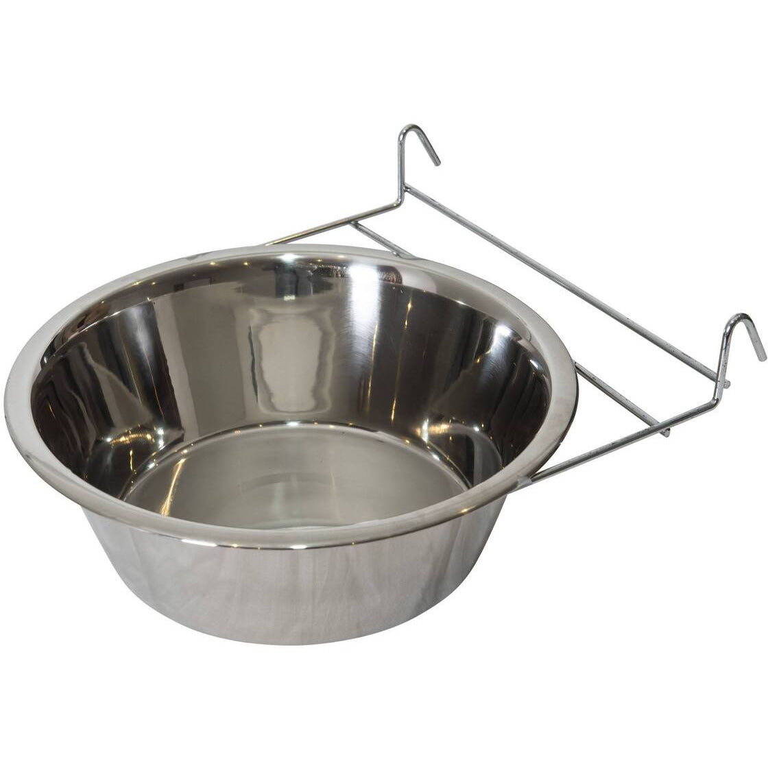 YES4PETS 2 x Stainless Steel Pet Rabbit Bird Dog Cat Water Food Bowl Feeder Chicken Poultry Coop Cup 1.9L