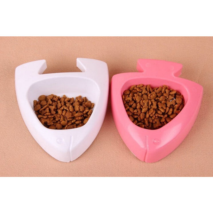 2 x Medium Pet Plastic Rabbit Dog Feeding Bowls Cat Rabbit Guinea Pig Feeder
