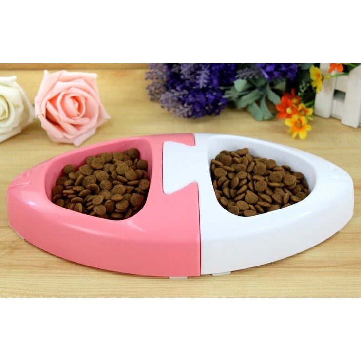 2 x Medium Pet Plastic Rabbit Dog Feeding Bowls Cat Rabbit Guinea Pig Feeder