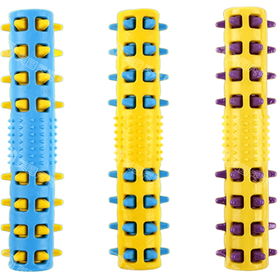 3 x Large Dog Puppy Rubber Spike Fetch Stick Dental Hygiene Chew Play Toy