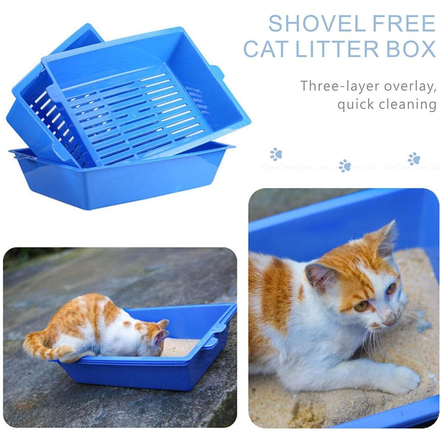 YES4PETS Lift and Sift Self Cleaning Kitty Litter Trays Cat Litter Tray Toilet Sifting Slotted Trays