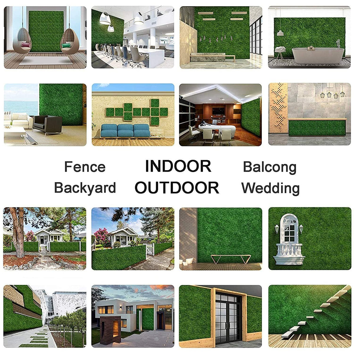 5 SQM Artificial Plant Wall Grass Panels Vertical Garden Tile Fence 1X1M Green