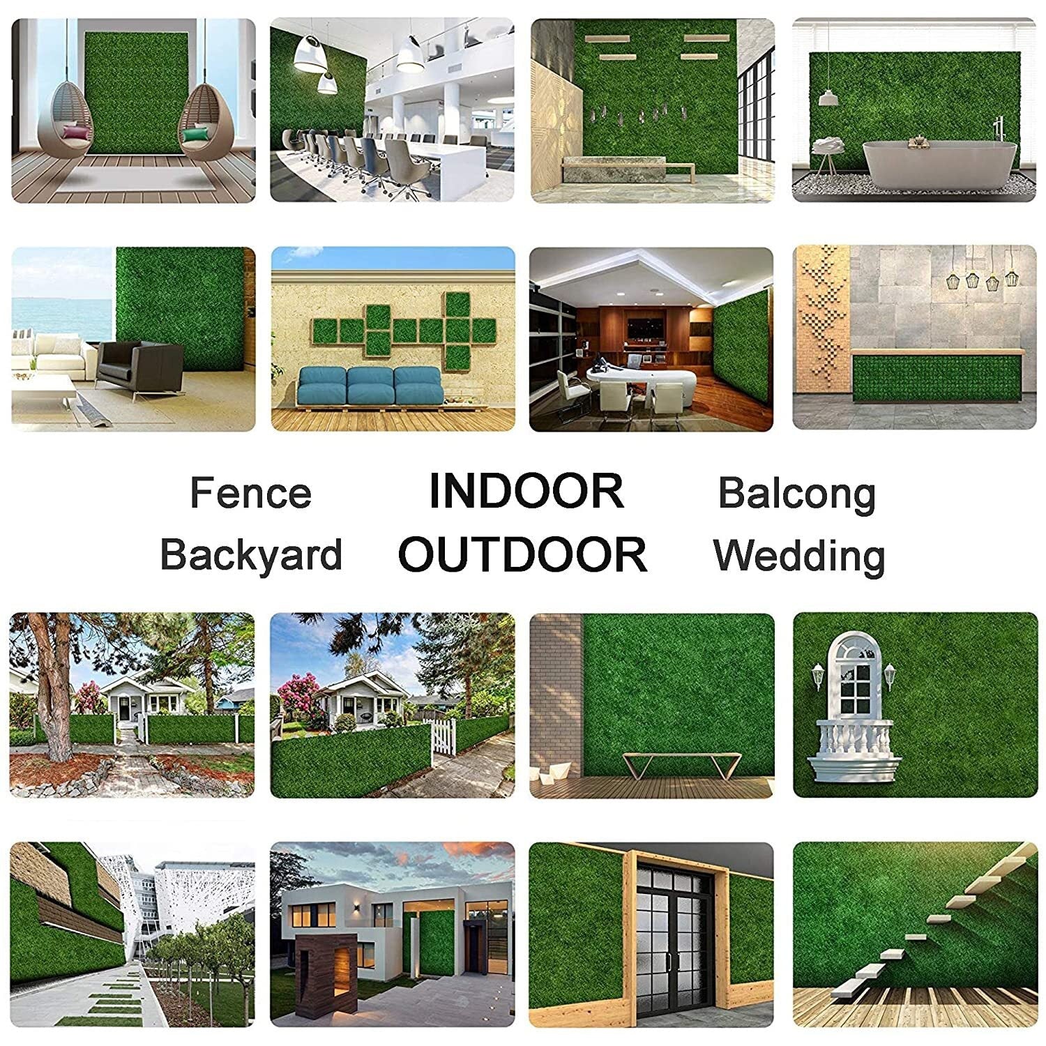 5 SQM Artificial Plant Wall Grass Panels Vertical Garden Tile Fence 1X1M Green