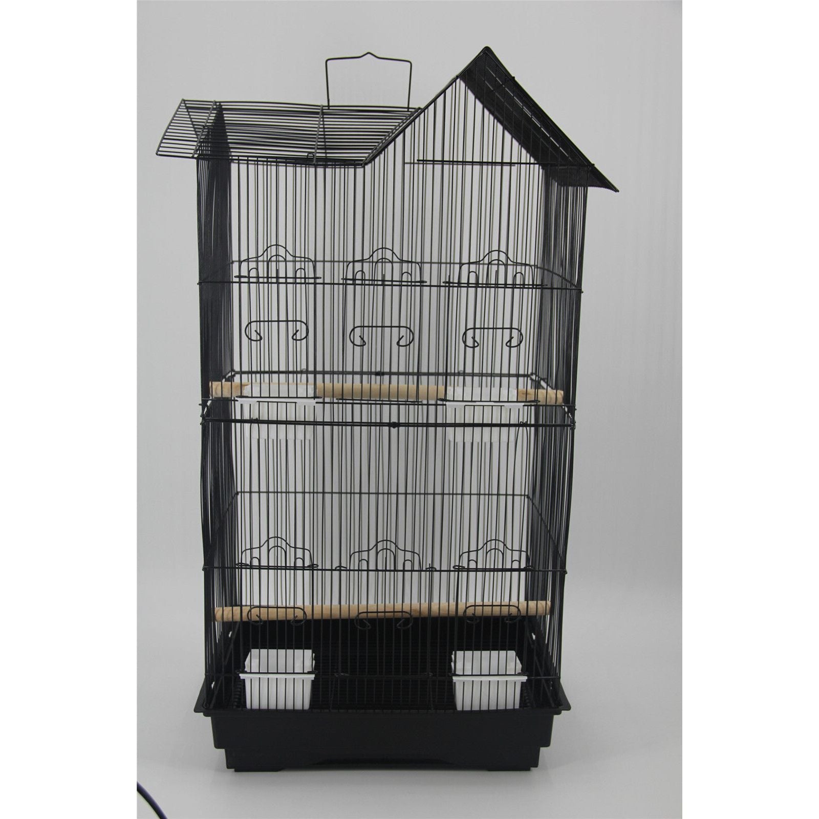 YES4PETS Medium Size Bird Cage Parrot Budgie Aviary with Perch - Black