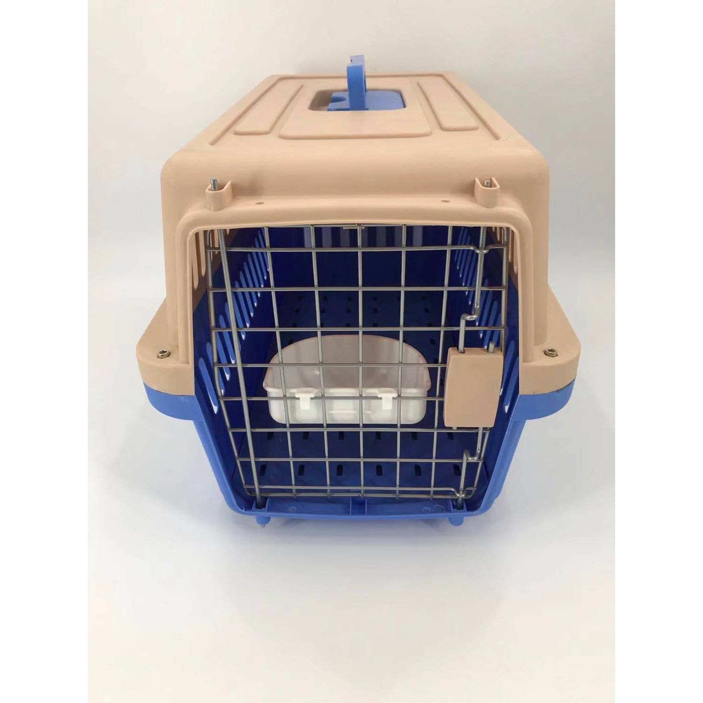 YES4PETS Medium Dog Cat Crate Pet Rabbit Carrier Airline Cage With Bowl & Tray-Blue