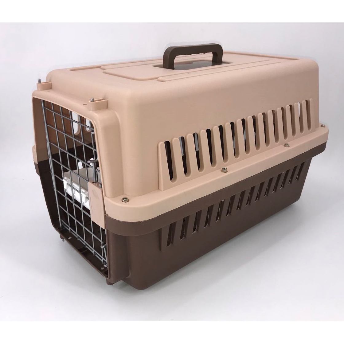 YES4PETS Medium Dog Cat Crate Pet Rabbit Carrier Airline Cage With Bowl & Tray-Brown