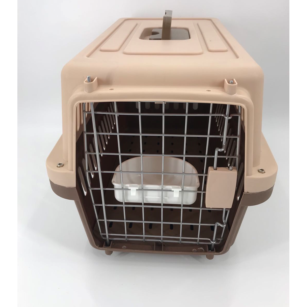 YES4PETS Medium Dog Cat Crate Pet Rabbit Carrier Airline Cage With Bowl & Tray-Brown