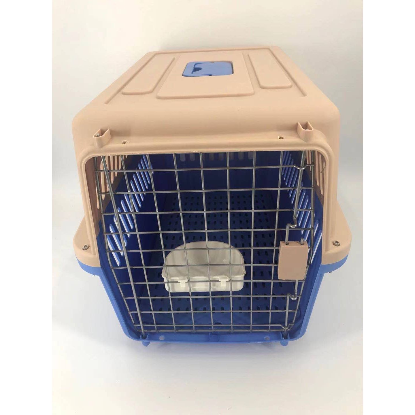 YES4PETS Large Dog Cat Crate Pet Carrier Rabbit Airline Cage With Tray And Bowl Blue